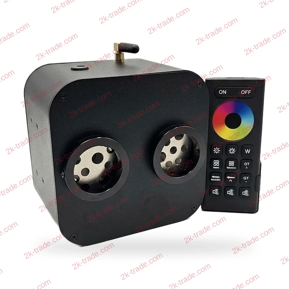 Generator światłowodowy RGB+CCT 30 W, 2 wyjścia, z pilotem RF – 2K-TRADE