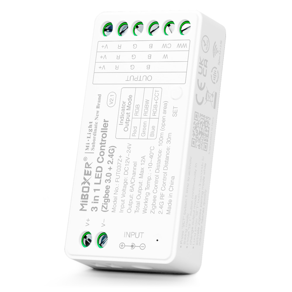 Контроллер LED Zigbee 3.0 Mi-Light FUT037Z+ 3 в 1 (RGB, RGBW, RGB+CCT), 12A
