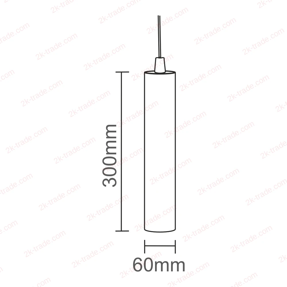 2K-DX 12W — rysunek techniczny z wymiarami