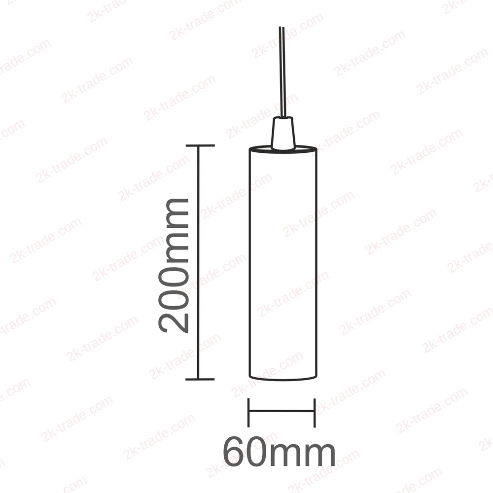 2K-DX 6W — rysunek techniczny z wymiarami