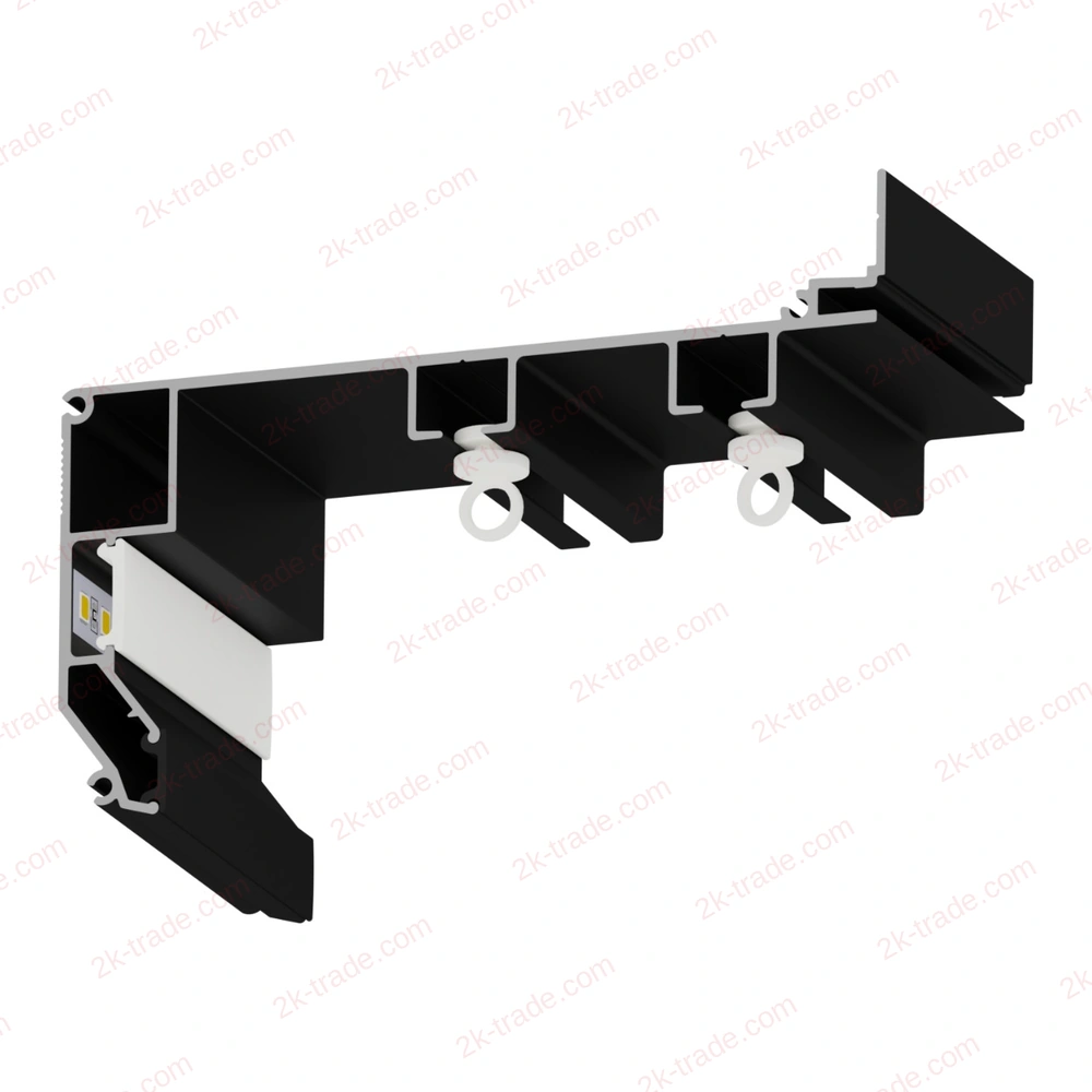 Карниз GARDINA GL-45 чёрный с LED-подсветкой и бегунками
