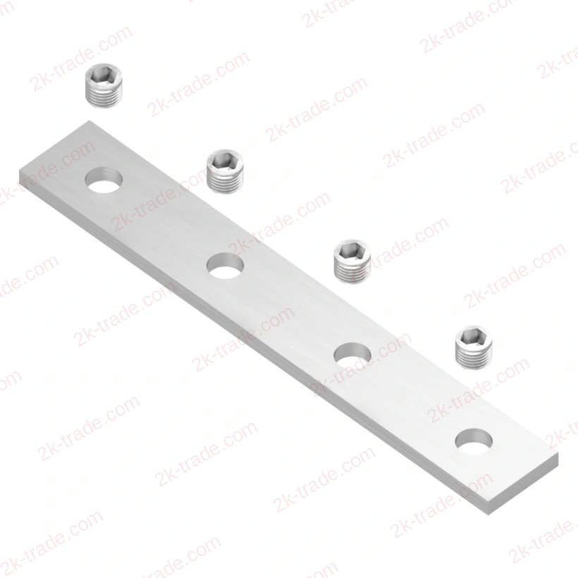 Straight steel connector 85 mm with hex locking screws