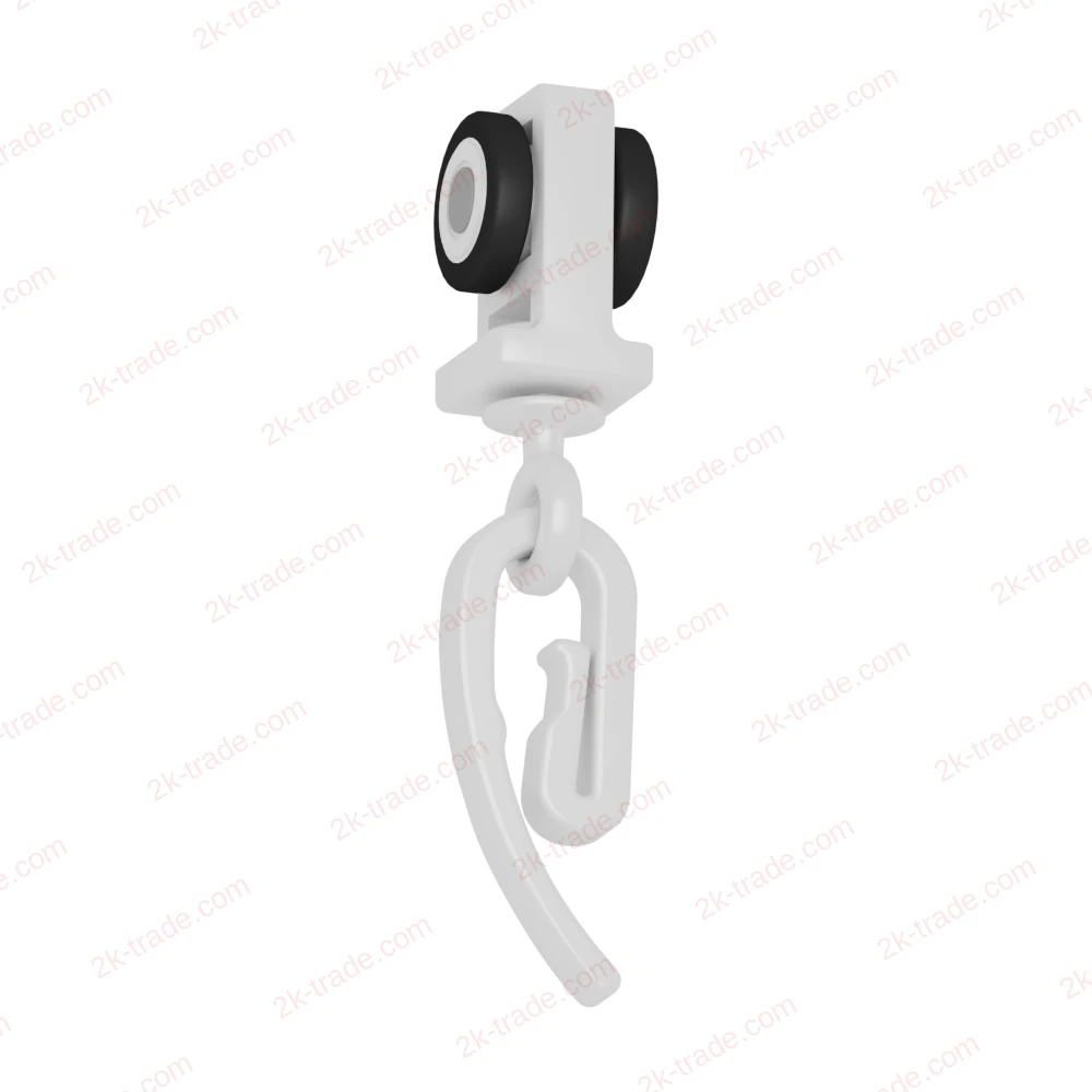 SILENT curtain hooks with wheels for GARDINA GL PREMIUM, white