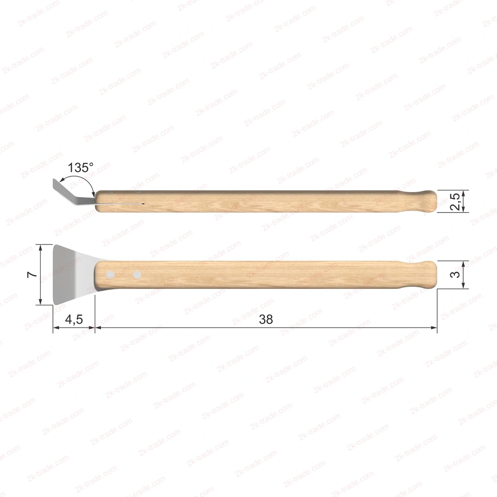SP.LW: spatula drawing with dimensions in cm
