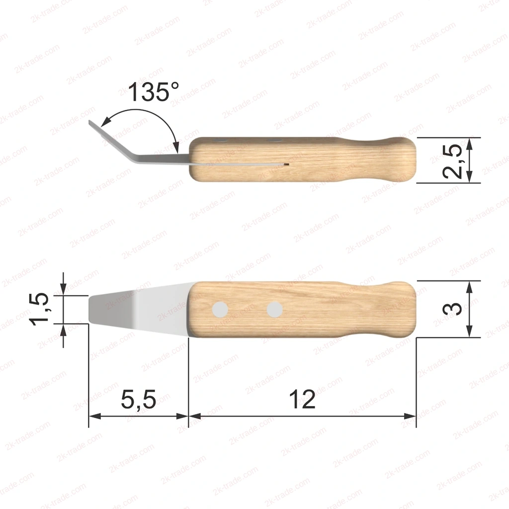 SP.SC: spatula drawing with dimensions in cm