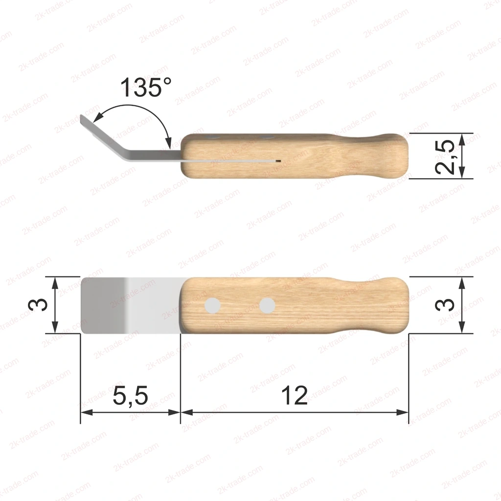 SP.SU: spatula drawing with dimensions in cm
