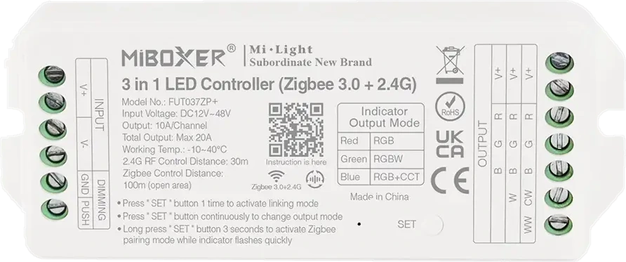 Контроллер FUT035Z+ 2 in 1 – Zigbee 3.0 MONO / CCT LED