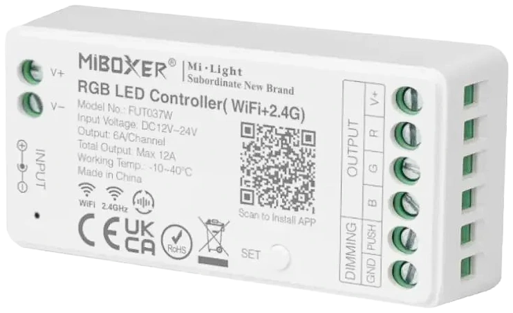 Контроллер MI-LIGHT FUT037W+ – 3 in 1 WiFi RGB / RGBW / RGB+CCT LED