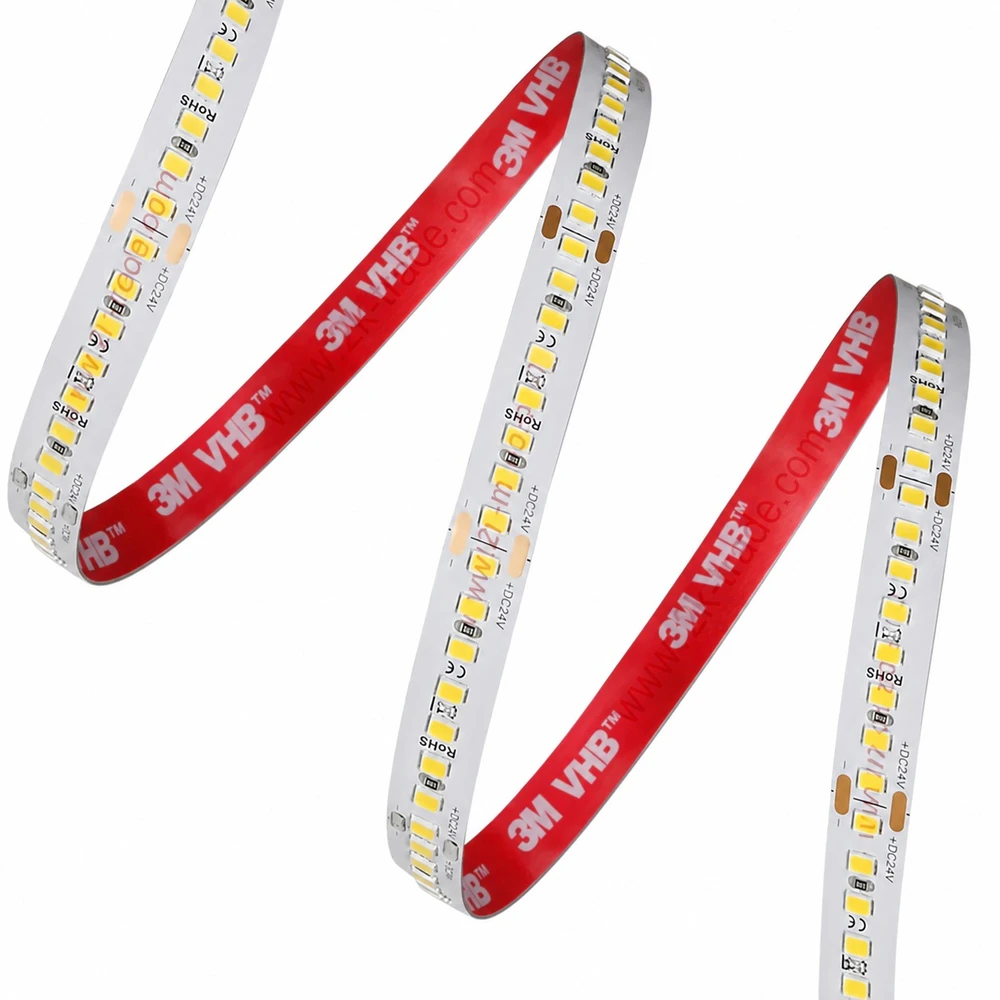 Лента 192 LED/м SMD-2835 на красном монтажном скотче 3M VHB